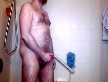 In The Shower Stroking My Hard Cock