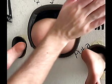 Insatiable ass in the cinema toilet