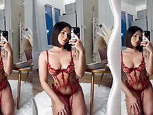 Adorable French instructor Eve Sweet plays with a big dildo and gets off on camera