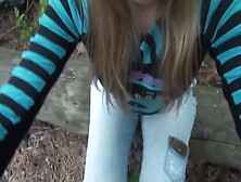 Dilettante sex film of paramours spied fucking in the forest