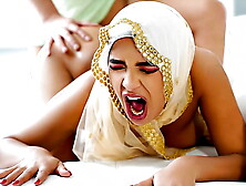Painful anal fuck for Arab babe Gabi Star! Watch this anal virgin Arab woman taking it up her butt for her first time,  and enjoy