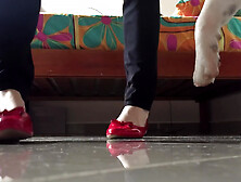 Tied Up Wearing Ballet Flats