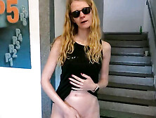 Bold girl gets punished with facials after being caught naked in the parking garage