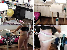 Amateur massage with vibrator,  naked brunette.  Hairy latina slut,  big tits,  big ass.