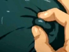 Depraved anime girl is poked in all holes in dirty cartoon