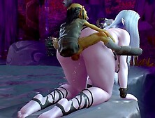Goblin and night elf get down in a wild threesome with a thick babe