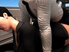 Pawg woman gets booty rammed in limo with her Boss