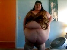 SSBBW - large stomach dancing