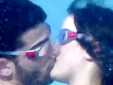 Long underwater kiss