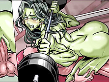 Lewd gym mummy shows us the best positions for a workout part two