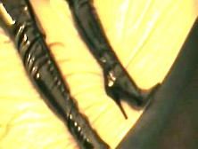 ON THE BED IN THIGH BOOTS