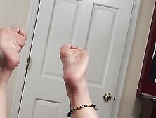 POV milf blowjob while her feet are in the air and she enjoys a vibrator.