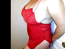 Bbw Lateshay Red Mini & Black Tights 36 G Saggy Milk Cans