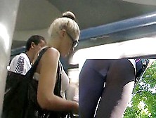 Fitting Leggings On A Blond