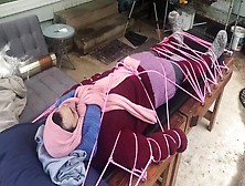 Wool Mohair Layers Of Sweaters On A Bondage Table