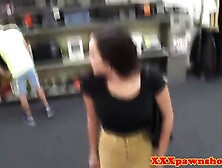 Pawnshop Teen Shows Bigtits For Cash In Store