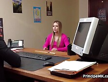 Principal fucks soccer mom using dildo after bj