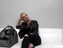 Insatiable,  Czech golden-haired,  Dominka is groaning during the time that sucking and riding a goth hard meat stick