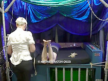 Dual bondage and bastinado with mistress baton