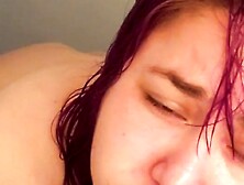 Overweight big beautiful woman Girlfriend Brushing Teeth