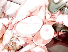 Muscled and busty Hentai babe gets plowed with a massive cock