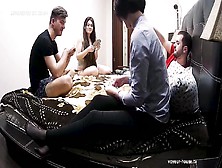 Russian Live Couples Love Strip Poker & Has Threesome Action