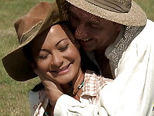 Steve Holmes anal mounts Sandra Romain with his giant dong