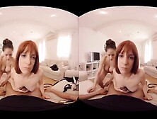 Happy Birthday Pov Vr - Redhead And Brunette Share Cock In