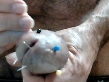 Scarcock puts 7 pins in his cock head