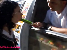 icecream truck teen puffy black hair (18+)