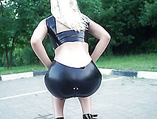 Latex Shorts On Public Katerina Piglet