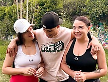 Daniela Gomez,  Milan Rodriguez And Ema Ribeiro - Stranger Offers Money To Girlfriends In A Public Park To Fuck Their Tight Pussi