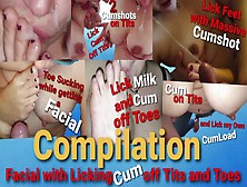 Cumshot Mix Of With Licking Sperm Off Toes And Boobs,  Feetcouple69 Cumpilation