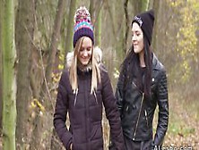 Lesbians In Love Kissing In Forest