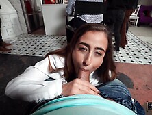 Deepthroats While On The Behind The Of A Show With Scarlett Page