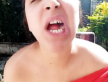 Eat Chewing Gum Outside While Showing off Your Boobs.