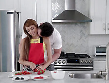 Girl With No Tits Gets Tight Pussy Polished Well On The Counter With Hime Marie