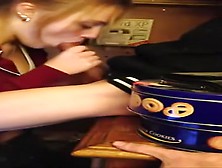 Cute non-professional college gal engulfing with throat ejaculation