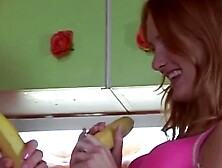 Holding bananas made these hotties to get funky together