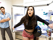 Dude gives busty runaway his dick and help in his bed