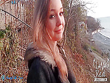 Slut Sucked Strangers Big Dick At Sunset By The Sea And Swallowed Cum - Treason On Outdoor - Lana Red