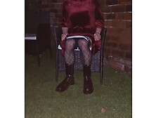 Horny and young outside teasing tight ass trap