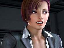 Cyborg Girl Rubs Her Booty On A Dick In 3d