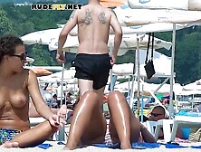 Nude beach teens caught with her legs spread on a hidden camera