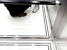Public Screw and Oral Pleasure in a hotel elevator - risky spunk fountain on booty and whiped cum on elevator wall !