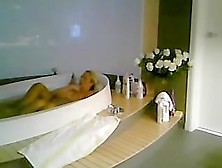 My recorded a beautiful lady relaxing in the bath