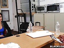 Latina chick is playing with black penis