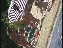 Sexy people on the beach having fun video