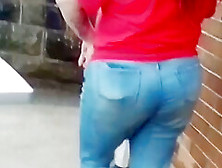 Huge Big Beautiful Woman Redheads Behind In Tight Jeans