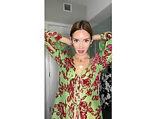 College girl striptease in her beach bikini